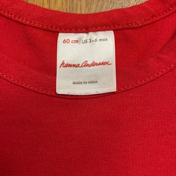 HANNA ANDERSSON Christmas Dress Baby Girls 3-6 Embroidered Reindeer Tulle Infant - Picture 4 of 4